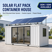 Casa Contenedor Solar Prefabricada, Edificio Modular de Acero con Paneles Solares Montados en el Techo para Uso en Apartamentos y Oficinas