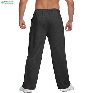 กางเกงวอร์มขาบานผ้าแคนวาสคุณภาพสูงแบบ OEM สั่งทำพิเศษบุผ้าฟลีซสำหรับผู้ชาย สไตล์ลำลอง แต่งผ้าแบบ Patchwork เอวยางยืด ผ้ายืดสแปนเด็กซ์ - Product Image 6