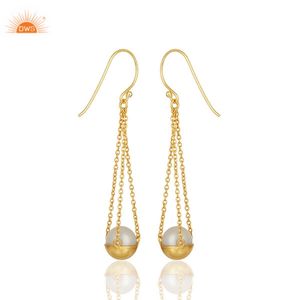 Meilleure vente de boucles d'oreilles en argent sterling plaqué or 18 carats pour les fêtes, événements spéciaux Demi Fine Jewelry Fournisseur - Product Image 3