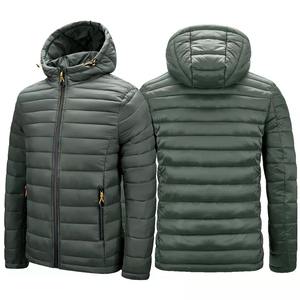 Colección de invierno 2022, chaqueta acolchada de talla grande personalizada para hombre, con capucha Softshell abrigo largo, soporte con calefacción, patrón único teñido - Product Image 3