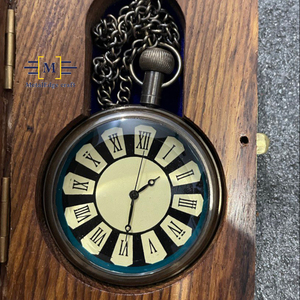 นาฬิกาพกทองเหลืองพร้อมฝาปิด,กล่องไม้ห่วงโซ่นาฬิกาพกปรับแต่งได้ของขวัญแต่งงานสำหรับผู้ชายที่ดีที่สุด - Product Image 1