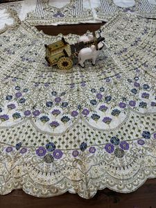 Lehenga Choli pour femmes, vêtements indiens et pakistanais, tissu en dentelle, travail de découpe de paillettes, avec cancan et toile Patta, best-seller - Product Image 4