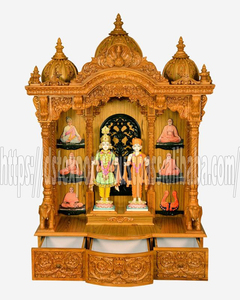 Nouveau temple en bois de teck de grande taille, traditionnel et moderne, Pooja Ghar, luxe indien, DST Exports, fabricant, prix d'usine, États-Unis - Product Image 4