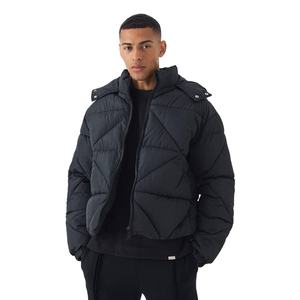 Chaquetas Acolchadas de Lona Ligera con Capucha y Logotipo Personalizado al por Mayor para Hombre - Product Image 1