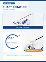 YYF SM1500 Instrument vétérinaire bipolaire de scellement des vaisseaux, 5 mm, 37 cm, à tige longue, à mâchoires droites, forceps laparoscopique réutilisable