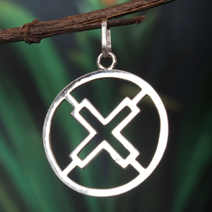 Colgante redondo de plata de ley con icono cruzado Idea de regalo de Plata de Ley 925 PARA TODOS Precio de fábrica Joyería al por mayor - Product Image 2