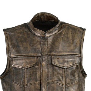 Chaleco de cuero para motociclista, sin mangas, ropa de abrigo de moda para viajes al aire libre, conducción y uso laboral, chaleco de cuero para hombre - Product Image 4