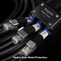 Câble Réseau Portable Cat5e FTP 4 Voies avec Bobine, Blindé en Cuivre, 4 Canaux RJ45 pour Audio/Vidéo, Performance 100m