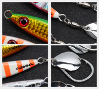 Offres Spéciales OEM ODM 40g 60g 80g 5 pièces/ensemble gabarits métalliques lumineux Shore pas lent avec lame crochet Kit de leurre de pêche