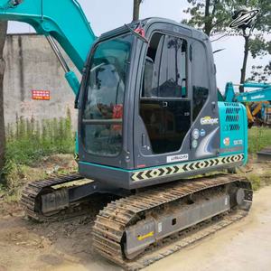 Excavatrice d'occasion Kobelco SK75, marque japonaise d'origine, 7,5 tonnes, mini-excavatrice, excavatrice sur chenilles en caoutchouc - Product Image 2