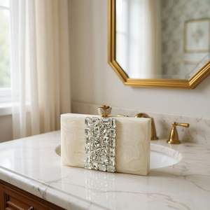 BEST LINKED Pochette de luxe en résine écologique faite à la main, sac à main de créateur de haute qualité, personnalisable, design unique, broderie estivale - Product Image 6