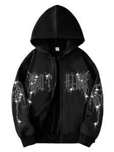 เสื้อสตรีทแวร์คุณภาพสูงแบบใหม่ พิมพ์ลายคริสตัลเต็มตัว ผ้าหนา สำหรับผู้ชาย - Product Image 6