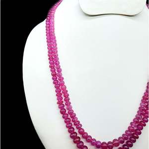 Natural Bangkok Ruby <b>Beads</b> <b>Necklace</b> 438.80Cts Ball Shape Pattern - Product Image 2
