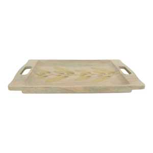 Para bandeja de servicio de madera de Mango con asas bandeja otomana decorativa para boda sala de estar mesa de centro desayuno cama vela Displ - Product Image 1