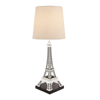 Lampe de sol décorative moderne en forme de Tour Eiffel avec abat-jour rond en tissu pour chambre à coucher, salon, hôtel, décoration de la maison