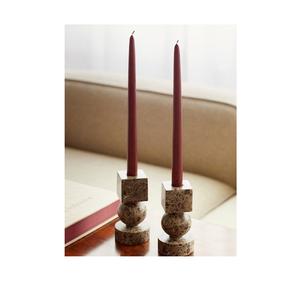 Fabricant de confiance, porte-bougie en marbre veiné naturel pour un style d'intérieur authentique mettant en valeur un motif de pierre unique - Product Image 1