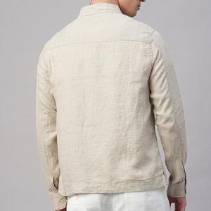 Camisas para Hombre, Camisa de Trabajo Ecológica con Bolsillo, Chaqueta Sostenible para Hombre, Camisa de Lino Puro, Camisas para Hombre, Blusa con Botones - Product Image 2