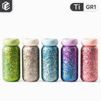 Bouteille isotherme compacte en titane pur de 220 ml à double paroi sous vide, anti-fuite, idéale pour les cadeaux d'entreprise