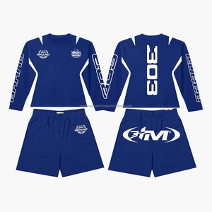 Custom 100% Cotton Oversized Women's Custom Ribbed Cotton <b>T</b>-Shirt Shorts Set Casual Two-Piece Summer Outfit for Gym Lounge - Product Image 5