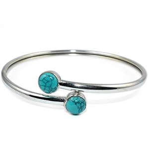 Shri Ashapura Jewels Charme de Mariage en Argent Sterling 925, Turquoise Verte 'Belle au Bois Dormant' Chrétienne, Motif Amoureux Bohème - Product Image 2