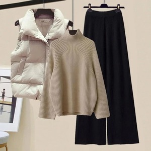 Nouveau femmes minceur cloche bas trois pièces coton rembourré manteau gilet Polo/col roulé pull vêtements d'hiver - Product Image 2