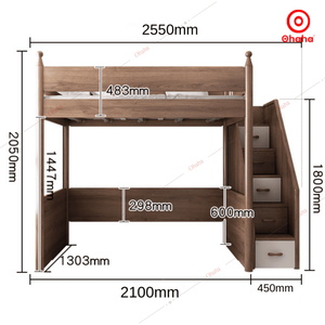 Ohaha Premium Modern Smart Bunk <b>Bed</b> - GTHD022 - Product Image 5