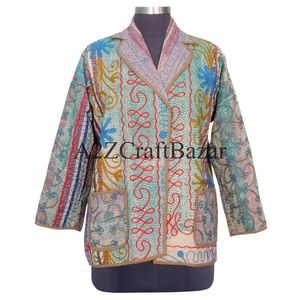 Chaqueta de Algodón Kantha Vintage Tejida y Transpirable de la Mejor Calidad, Unisex, Diseño con Botones Hechos a Mano, Cuello en V, Mangas Largas, para Otoño y Primavera - Product Image 1