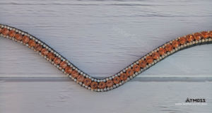 ชุดหูฟังม้าคริสตัลสีโรสโกลด์รูปตัวยูทำด้วยมือหนังสีดำเหมาะสำหรับการส่งออกและการแสดงขี่ม้า - Product Image 2