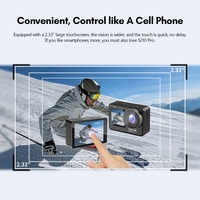 Caméra d'action SJCAM SJ10 PRO 4K 60 FPS Caméra de casque Gyroscope six axes Anti-vibration Zoom numérique 8X 5G 12M Wifi Caméra DVR sportive