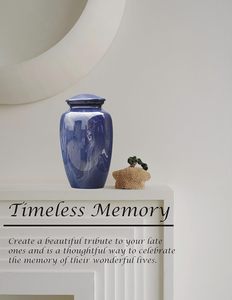 Adult Cremation Urns for Male/Female Funeral Urn for Human Ashes Decorative Urns for Ashes <b>Large</b> <b>Keepsake</b> <b>Box</b> (Butterfly Blue) - Product Image 6