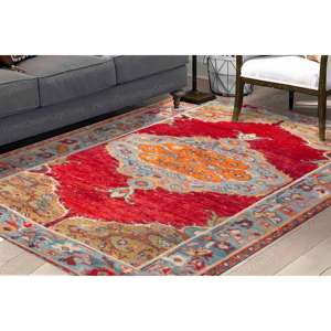 Turkish Design Wool Patchwork <b>Rug</b> Customs Floral Medallion <b>Chenille</b> <b>Rug</b> with Latex Backing - Product Image 2