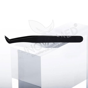 Pinzas de punta de fibra de 90 grados de alta precisión, pinzas antiestáticas de Pakistán, pinzas de acero inoxidable, extensiones de pestañas, logotipo personalizado - Product Image 6
