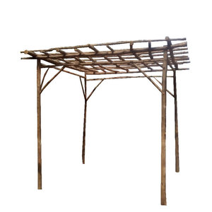 Pergola en bois massif DreamCraft 10 pi L x 10 pi P, construction de jardin facile à assembler, résistante au vent et aux rongeurs, pression naturelle 4x4 - Product Image 2