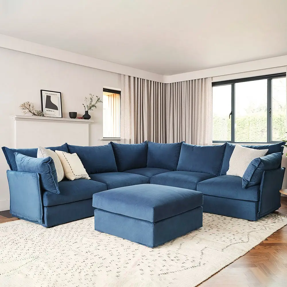 Новый креативный модуль бархатный угловой диван с педалью плюшевый мягкий диван для гостиной