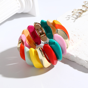 Tradebyd Resin <b>Bracelets</b> Handmade Jewelry Trendy Fashion Bangles <b>for</b> Women <b>Girls</b> Boho Style Accessories - Product Image 2