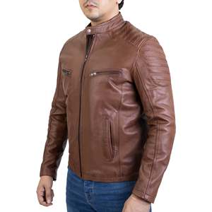 Blouson aviateur en cuir pour homme, coupe décontractée, tendance 2026 - Product Image 4