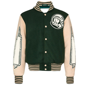 Mayorista Fabricante personalizado impreso de gran tamaño de piel de oveja chaqueta Varsity chaqueta de béisbol universitaria para los hombres - Product Image 2