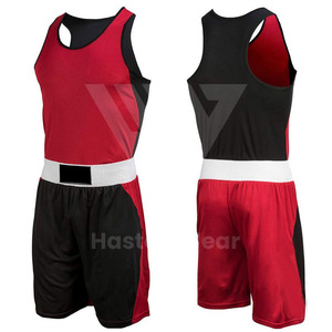 Tendencia Producto confiable Ropa deportiva de boxeo para hombres y mujeres Conjuntos de chalecos y pantalones cortos Uniformes de club de boxeo de color liso de secado rápido - Product Image 3