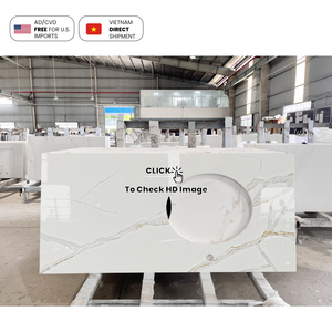 แผ่นควอทซ์ NV883สีทองเส้นหนาแผ่นควอทซ์สีขาว - Product Image 3