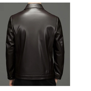 Chaqueta de cuero para hombre o primavera otoño estilo motocicleta cuero Natural Slim Fit Biker Coat chaquetas de cuero personalizadas - Product Image 6