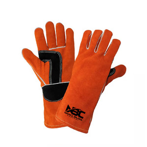 Guantes de seguridad para soldadura, manguitos largos de piel de vaca, color marrón, para trabajo Industrial - Product Image 4