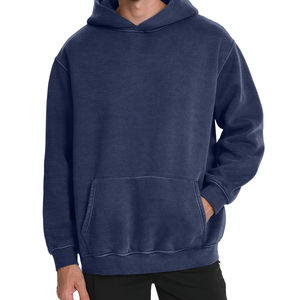 Automne hommes 100% coton polaire sweats à capuche nouveau Design fond épais lavé pull personnalisé bouffée brodé surdimensionné sweat - Product Image 1