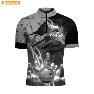 Camisetas de bolos SAMAVIA, uniformes de poliéster ligeros con ajuste sublimado personalizado para jugadores de clubes de EE. UU. - Product Image 2