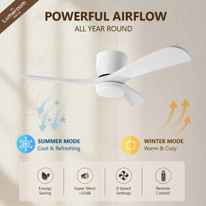 Ventilateur de plafond encastré avec lumière, ventilateur de plafond moderne de 42 pouces pour chambre à coucher avec moteur DC silencieux et télécommande - Product Image 2