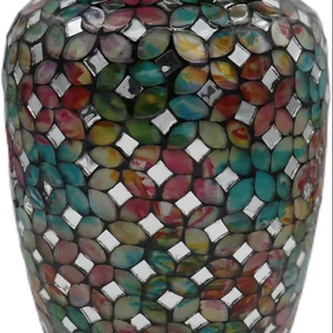 Handmade <b>Large</b> Adult Size Mosaic Glass Cremation <b>Urn</b> Individual Tiles Applied by Hand Unique Funerals Beautiful Artwork Burial - Product Image 1