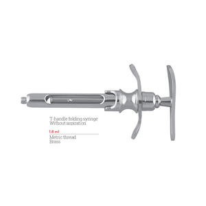 Seringue pliante en T en acier inoxydable d'instruments chirurgicaux dentaires confortables et faciles à utiliser sans aspiration - Product Image 1