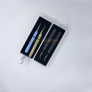 Extensiones de Pestañas de Volumen Ruso de Alta Calidad, de Acero Inoxidable, con Punta de 45 Grados en Dorado, Negro, Azul y Plateado, Antimagnéticas y de Precisión - Product Image 6