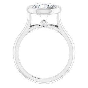 14K White Gold Moissanite Engagement Wedding Ring Original 2 CTW Round Cut With Promise Proposal Mounting Stone for <b>Girlfriend</b> - Product Image 2