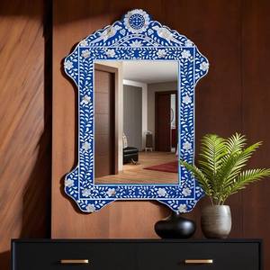 Espejo con incrustaciones de hueso azul hecho a mano con incrustaciones Sunburst | Espejo de lujo | Muebles para sala de estar - Product Image 2