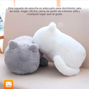 Cojín de Peluche con Forma de Gato Kawaii, Suave y Decorativo - Colores Surtidos - Product Image 3